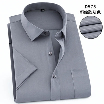 Men's new short-sleeved shirt 7XL8XL business casual non-ironing high quality plus-size spring and summer fashion cargo clothes