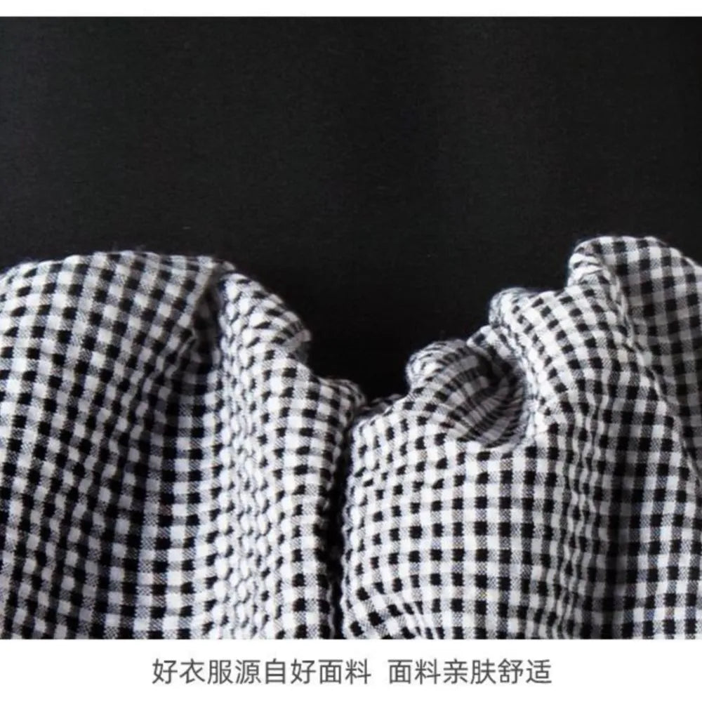 2025 Korea Girls Baby Summer Spring Autumn Dress Plaid Patchwork Casual Dresses Fashion Kids Children Clothes Vestidos