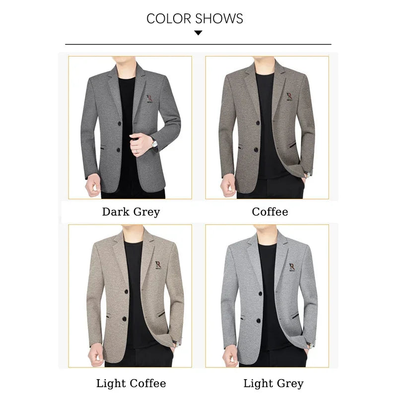 TFETTERS Brand 2025 Spring Business Blazer for Men Solid Autumn Casual Men's Jacket Blazer Fashion Single Breasted Suits Mens