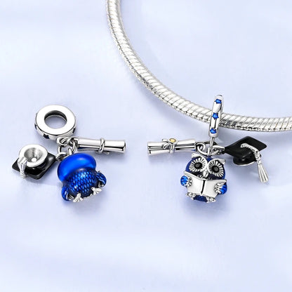 New 925 Sterling Silver Charms Bead Penguin Owl Bow Heart Charm Fit Original Pendant Bracelet Jewelry Making For Women Gift