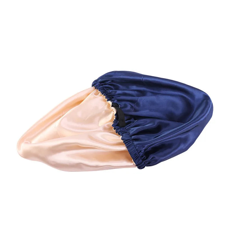 New Satin Hair Cap for Sleeping Invisible Flat Imitation Silk Round Haircare Women Headwear Ceremony Adjusting Button Night Hat