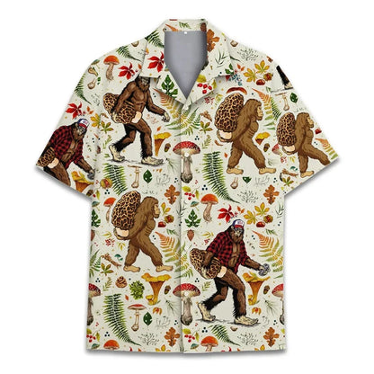 3D Printed Monkey Floral Leaf Hawaiian Shirt Men Orangutan Graphic Blouse Summer Holiday Short Sleeves Street Beach Aloha Shirts