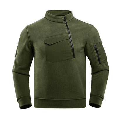 Men's Thermal Polartec Fleece Half Zip Pullover Winter Outdoor Warm Sweater Lightweight Long Sleeve Sweatshirt Military Clothing