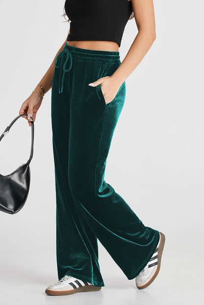 Pantalones de pernera ancha con cordón y cintura elástica Evergreen