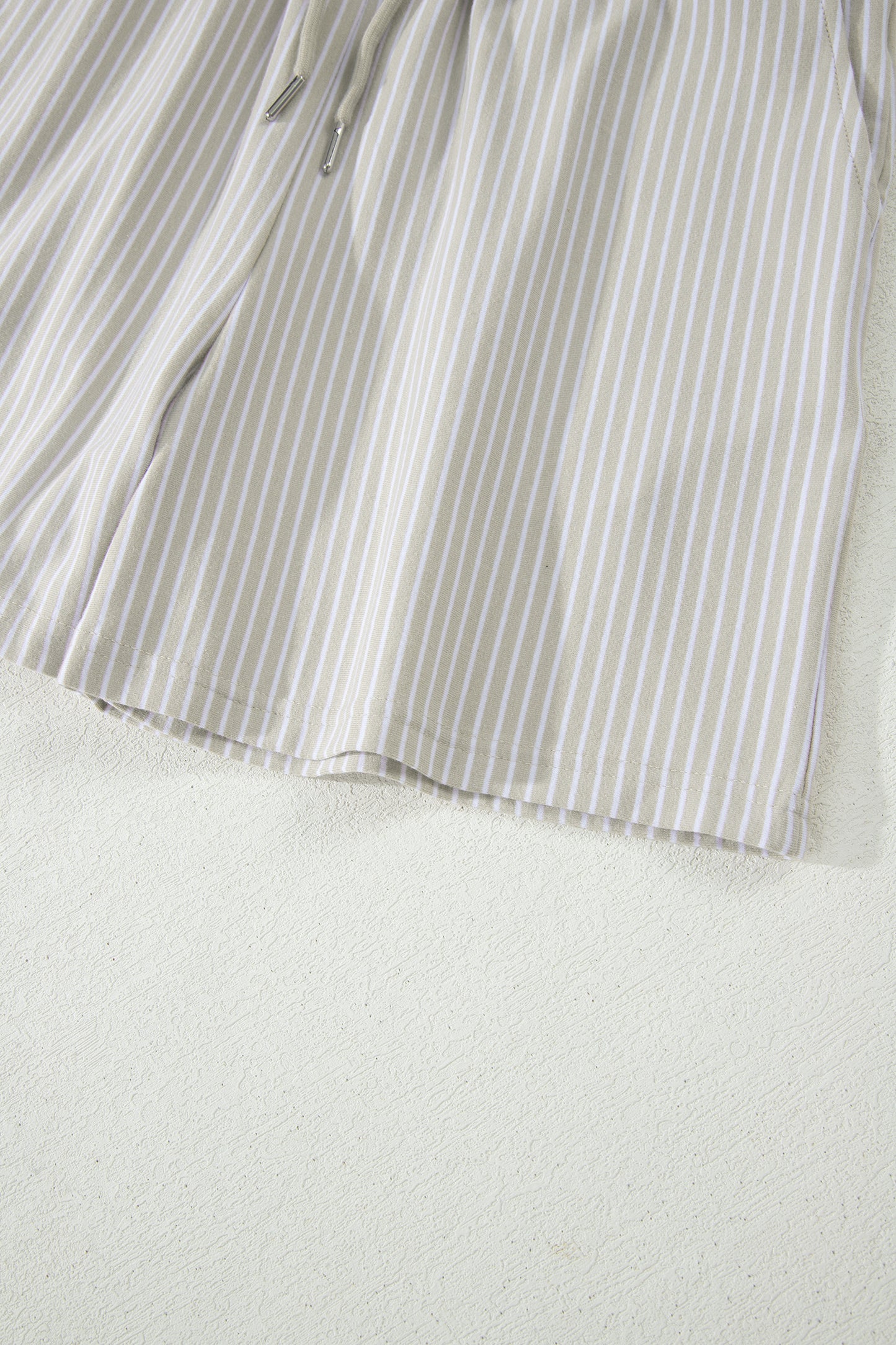 Pink Stripe Dolman Sleeve Polo Shirt and Drawstring Shorts Set - Snoopy's Closet