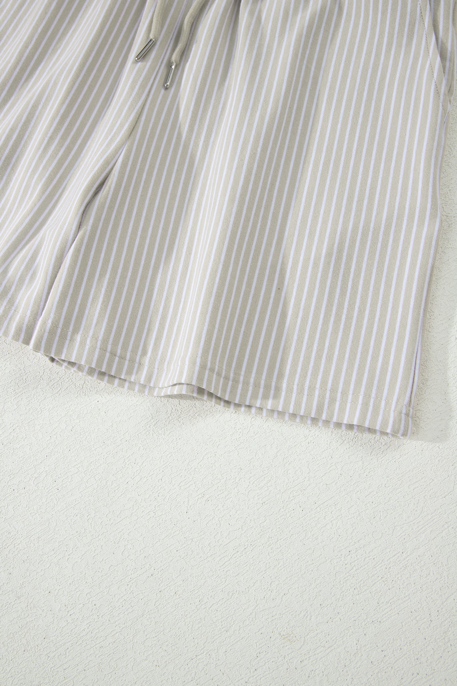 Pink Stripe Dolman Sleeve Polo Shirt and Drawstring Shorts Set - Snoopy's Closet