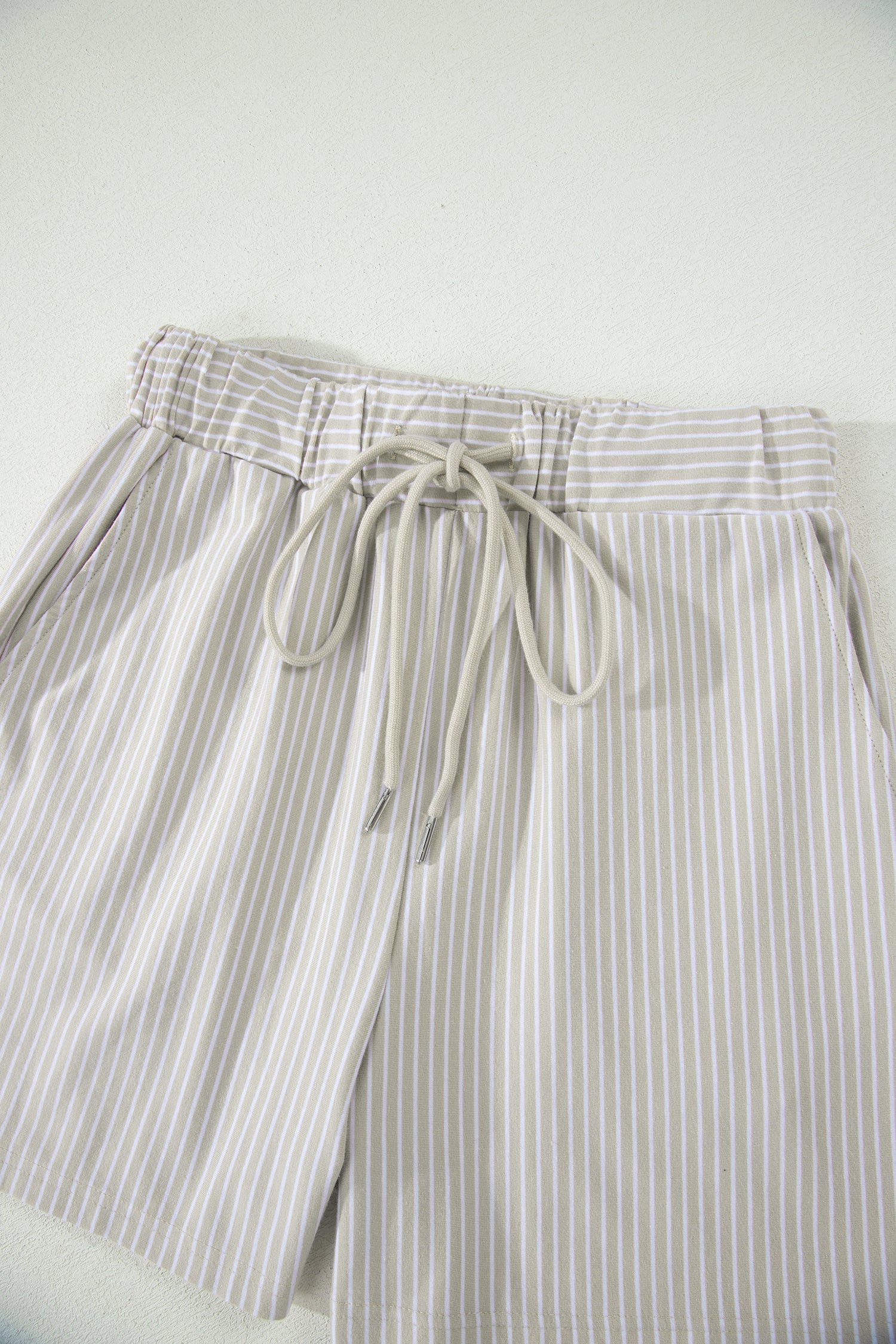 Pink Stripe Dolman Sleeve Polo Shirt and Drawstring Shorts Set - Snoopy's Closet