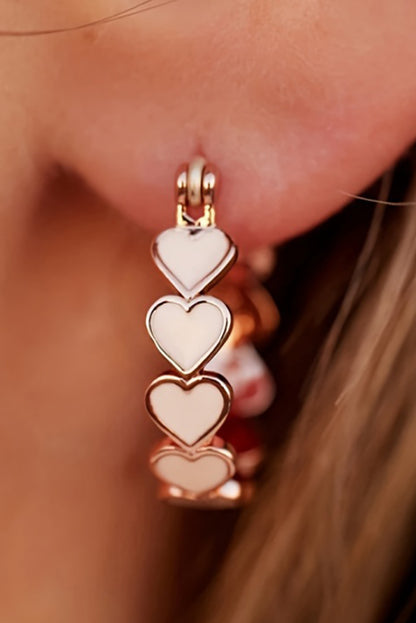 White Heart Shape Plated Alloy Small Hook Earrings - Snoopy's Closet
