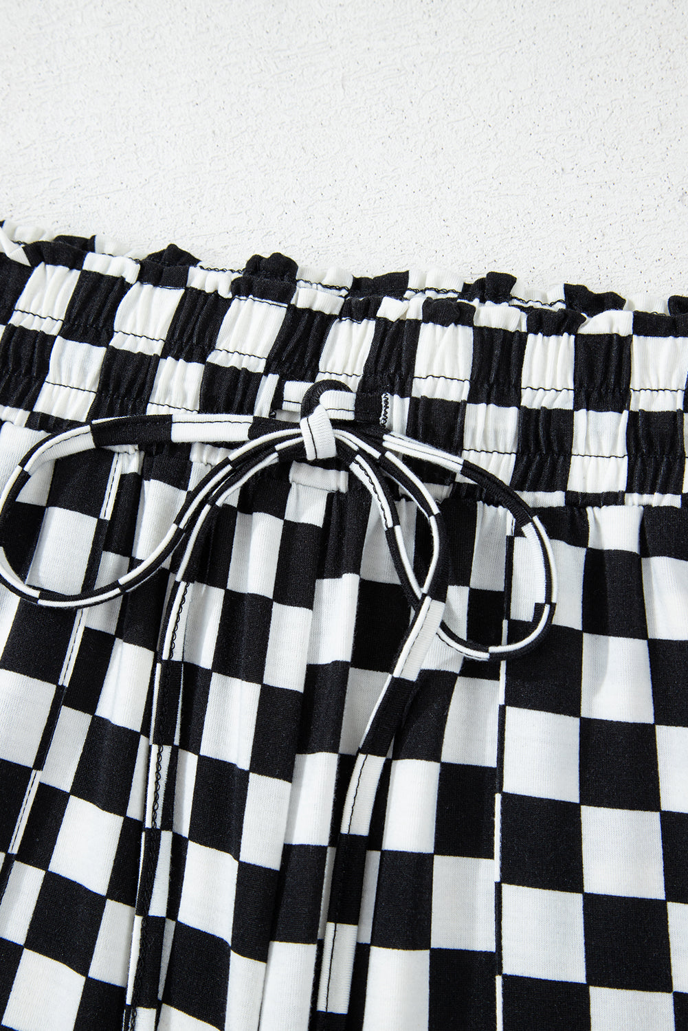 Black Checkered Print Long Sleeve Top and Pants Lounge Set - Snoopy's Closet