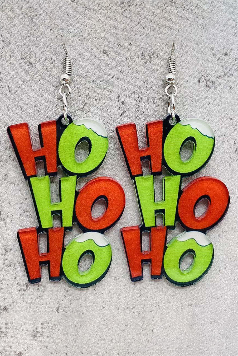 Green HO HO HO Dangle Christmas Earrings - Snoopy's Closet