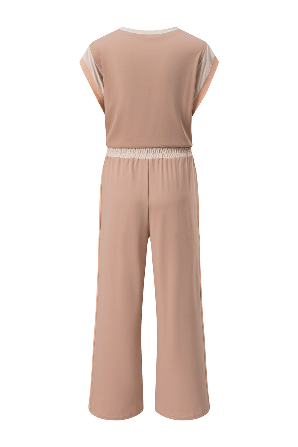 Smoke Gray Color Block Detail Casual Two-piece Set - Snoopy's Closet