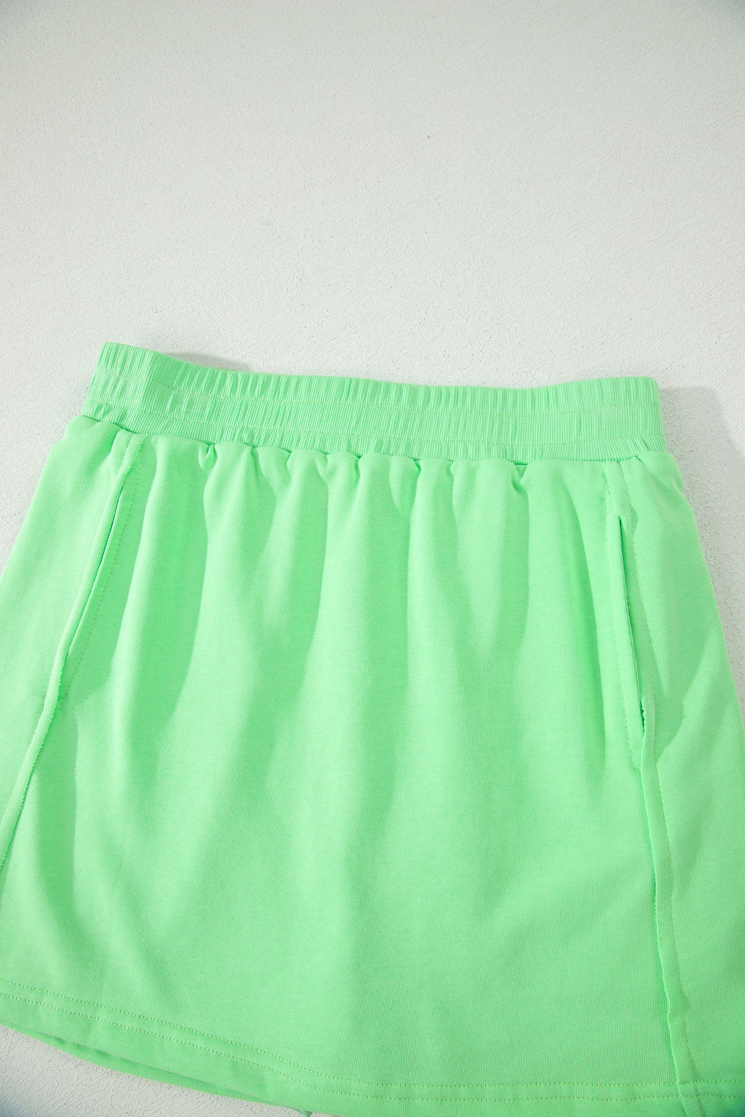Green Slim Tank Top Elastic Waist Mini Skort 2pcs Outfit - Snoopy's Closet