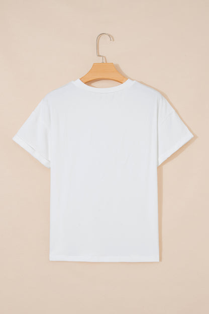 White Coquette Cowgirl Elements Printed Relaxed Tee - Snoopy's Closet
