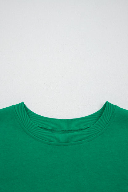 Green Stripe Mixed Print Crew Neck Cap Sleeve T Shirt - Snoopy's Closet