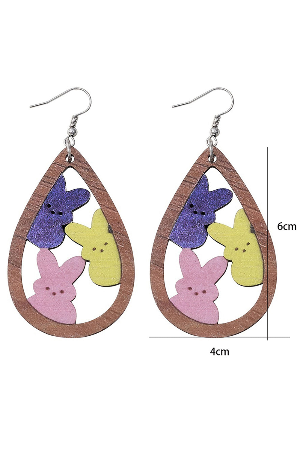 Brown Waterdrop Shape Easter Bunny Hook Earrings - Snoopy's Closet