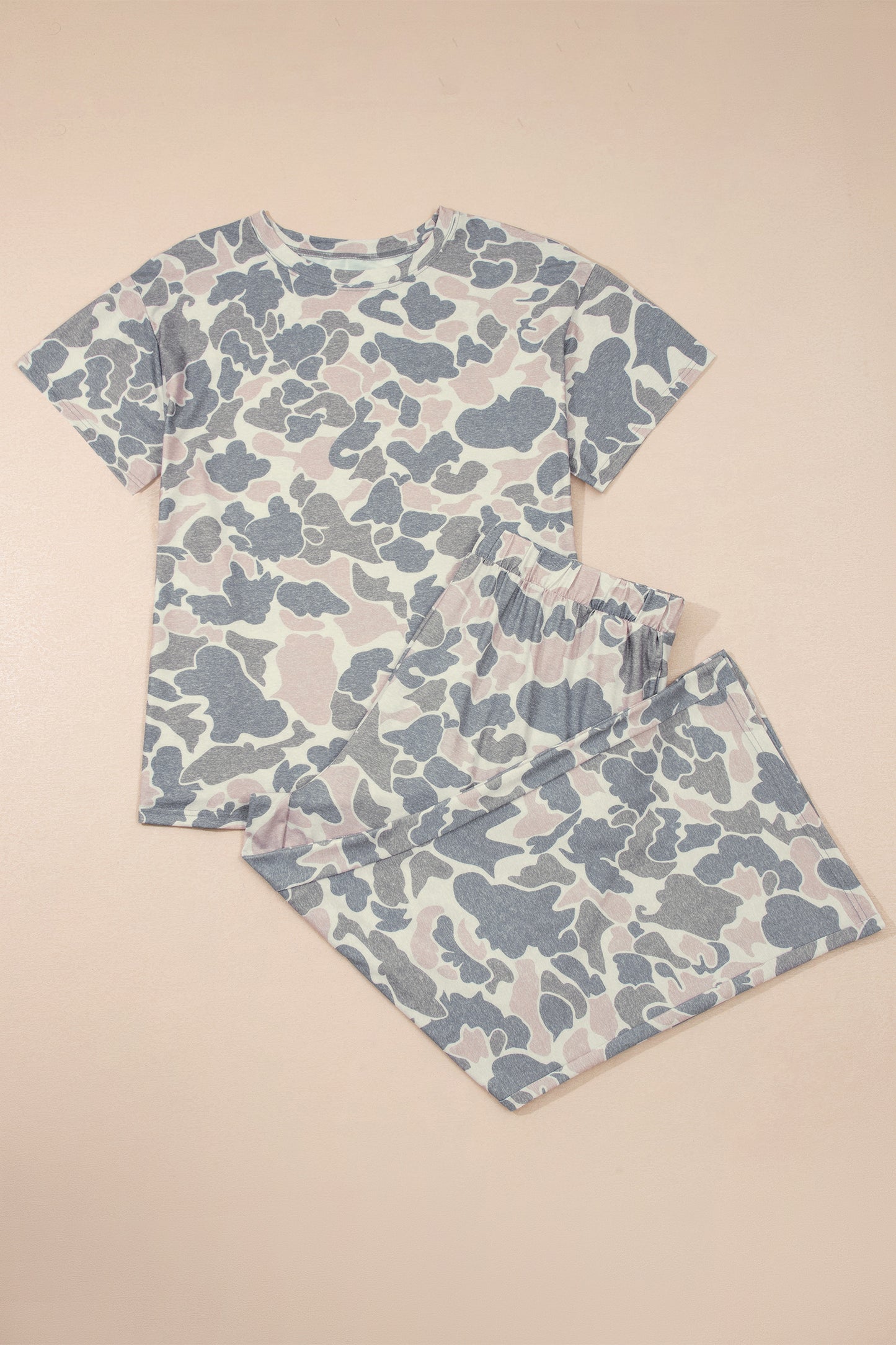 Multicolour Retro Camouflage Print Plus Size 2pcs Outfit - Snoopy's Closet
