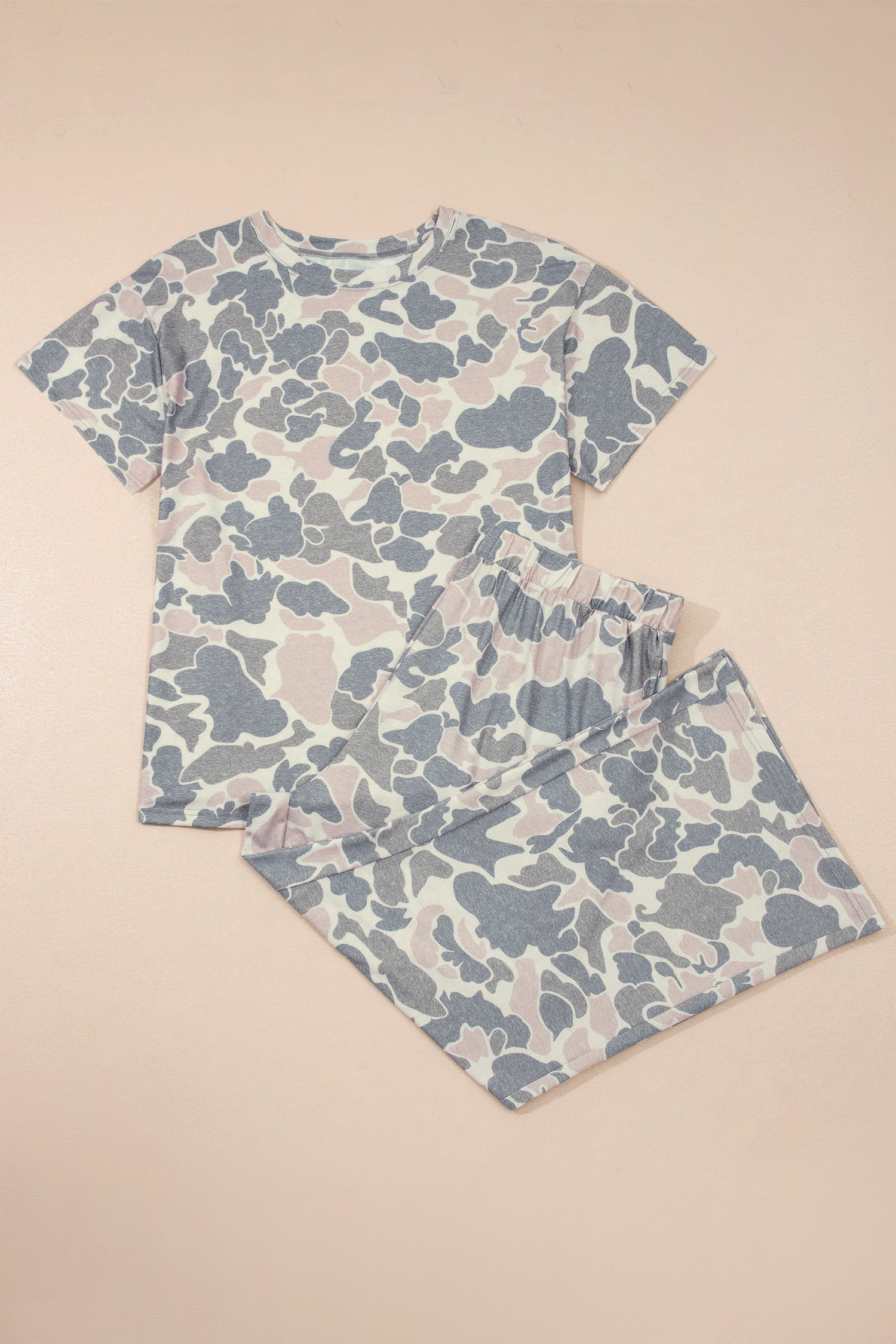 Multicolour Retro Camouflage Print Plus Size 2pcs Outfit - Snoopy's Closet