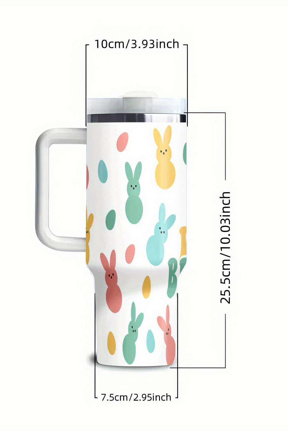 Vaso térmico con estampado de conejito blanco DONT WORRY BE HOPPY 40oz
