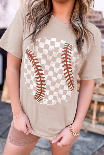 Jet Stream Checkered Baseball Graphic Tee - Snoopy's Closet