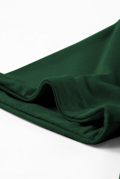 Green Casual Plain Crew Neck Tee - Snoopy's Closet