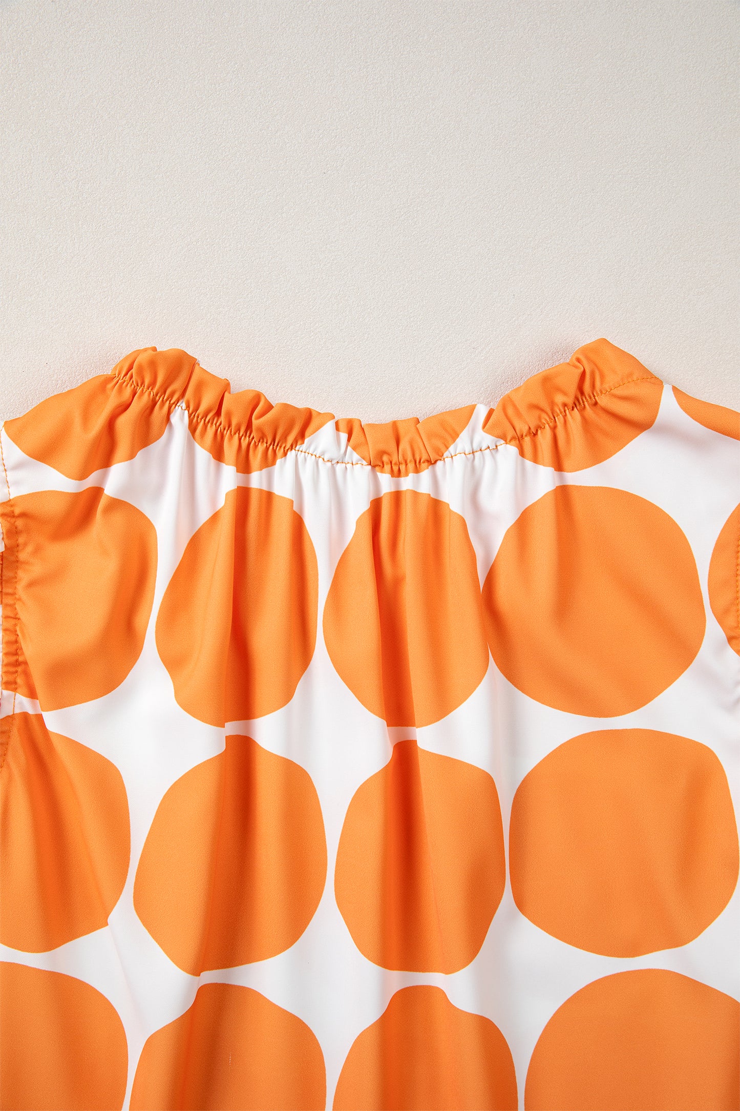 Blue Polka Dot Print Frilled Round Neck Shift Tank Top - Snoopy's Closet