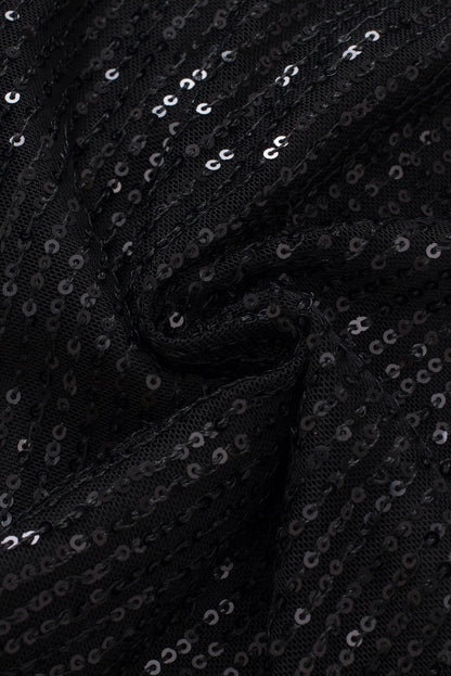 Black Sequin Wide Leg Pants