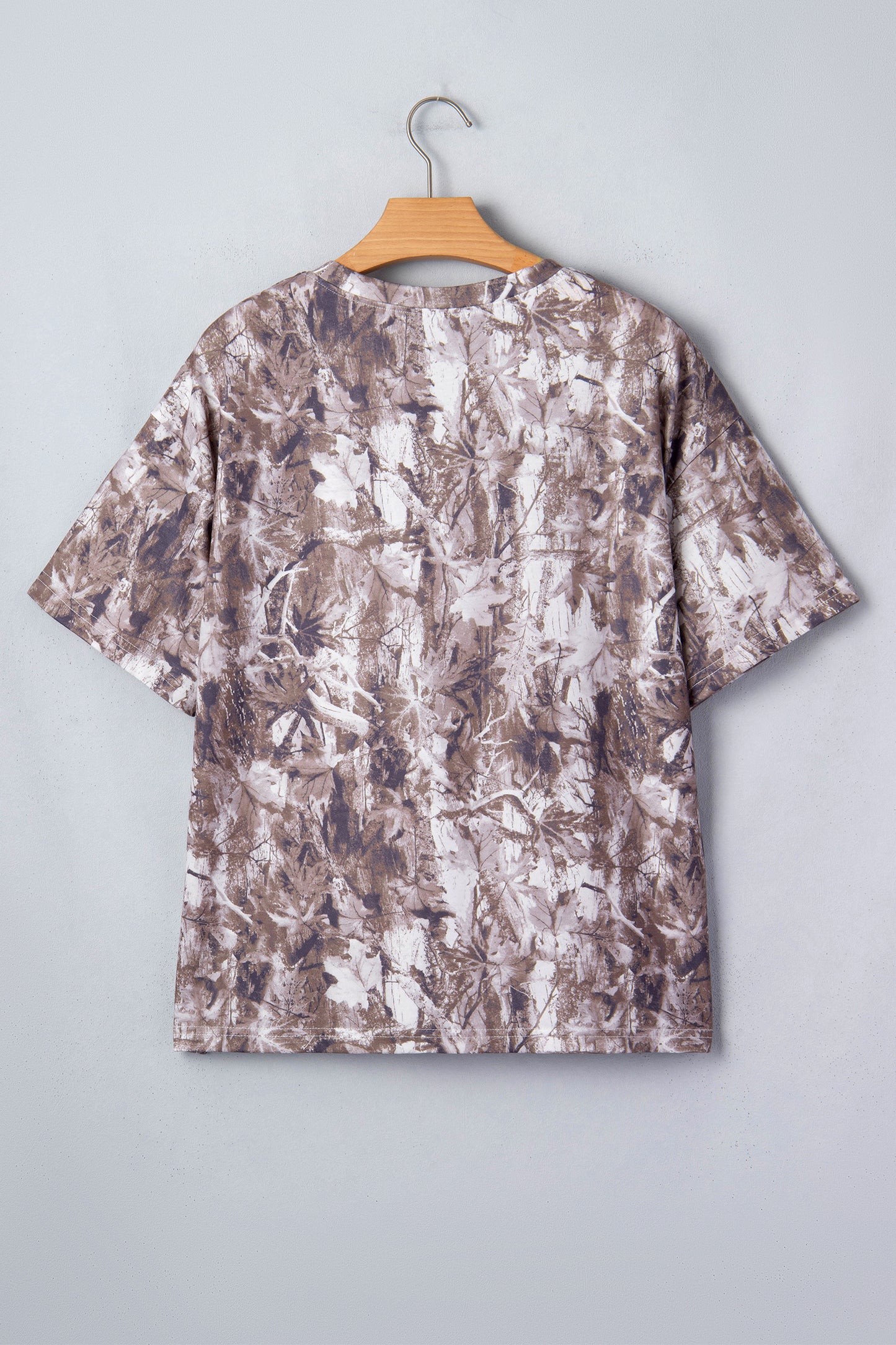 Khaki Camouflage Woodland Print Drop Shoulder Tunic Tee - Snoopy's Closet