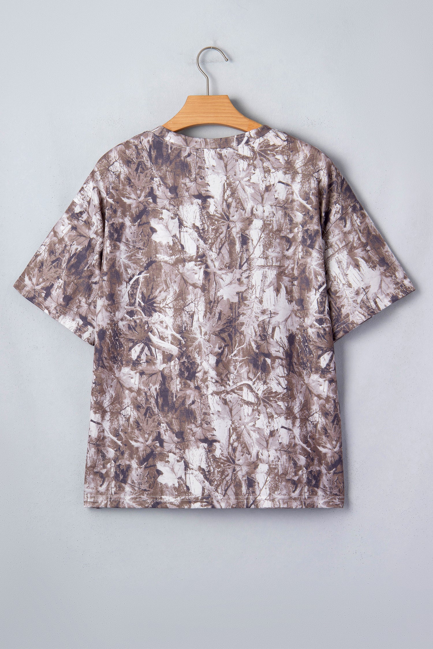 Khaki Camouflage Woodland Print Drop Shoulder Tunic Tee - Snoopy's Closet
