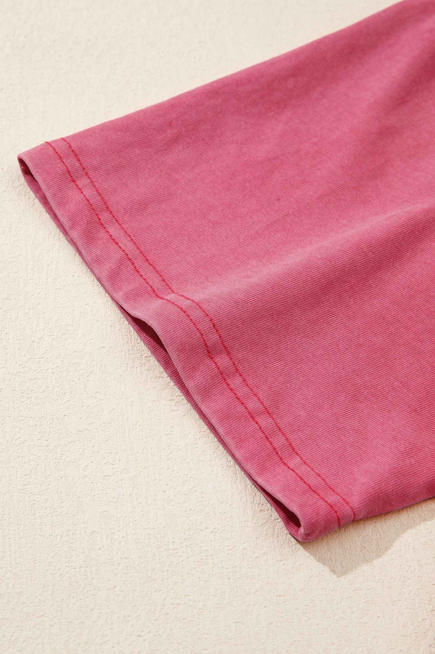 Red Independence Day Star Printed Mineral Wash T Shirt
