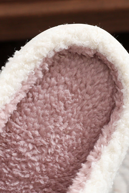 White Plush Christmas Tree Color Contrasted Liner House Slippers - Snoopy's Closet