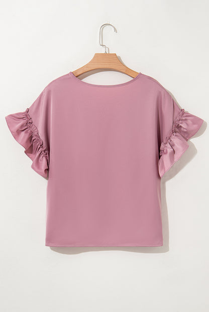 Toadstool Satin Ruffle Sleeve Top - Snoopy's Closet