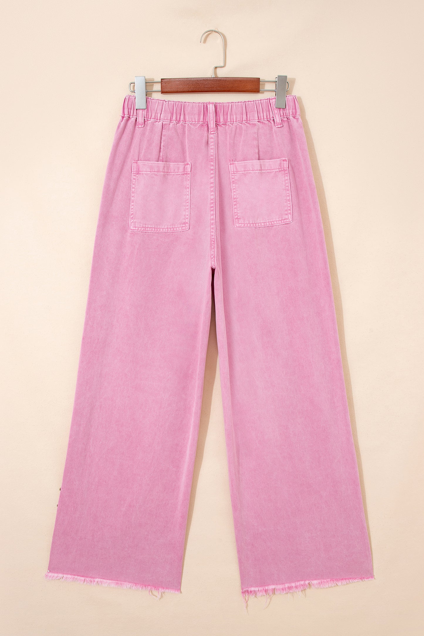 Pink Beaded Side Detail Split Loose Jeans - Snoopy's Closet