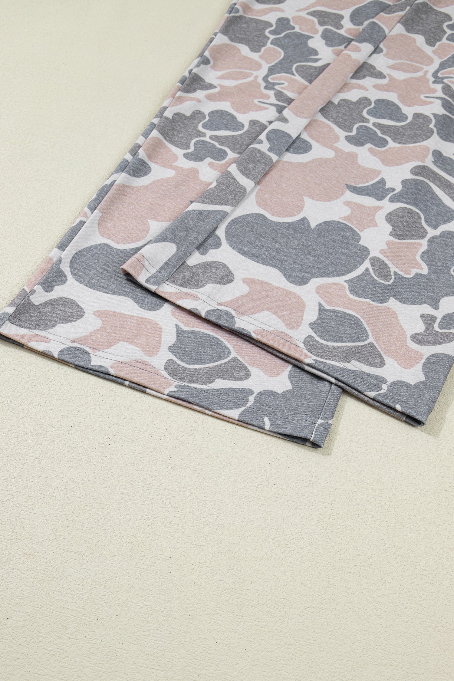 Multicolour Camouflage Short Sleeve Top and High Waist Wide Leg Pants Set - Snoopy's Closet