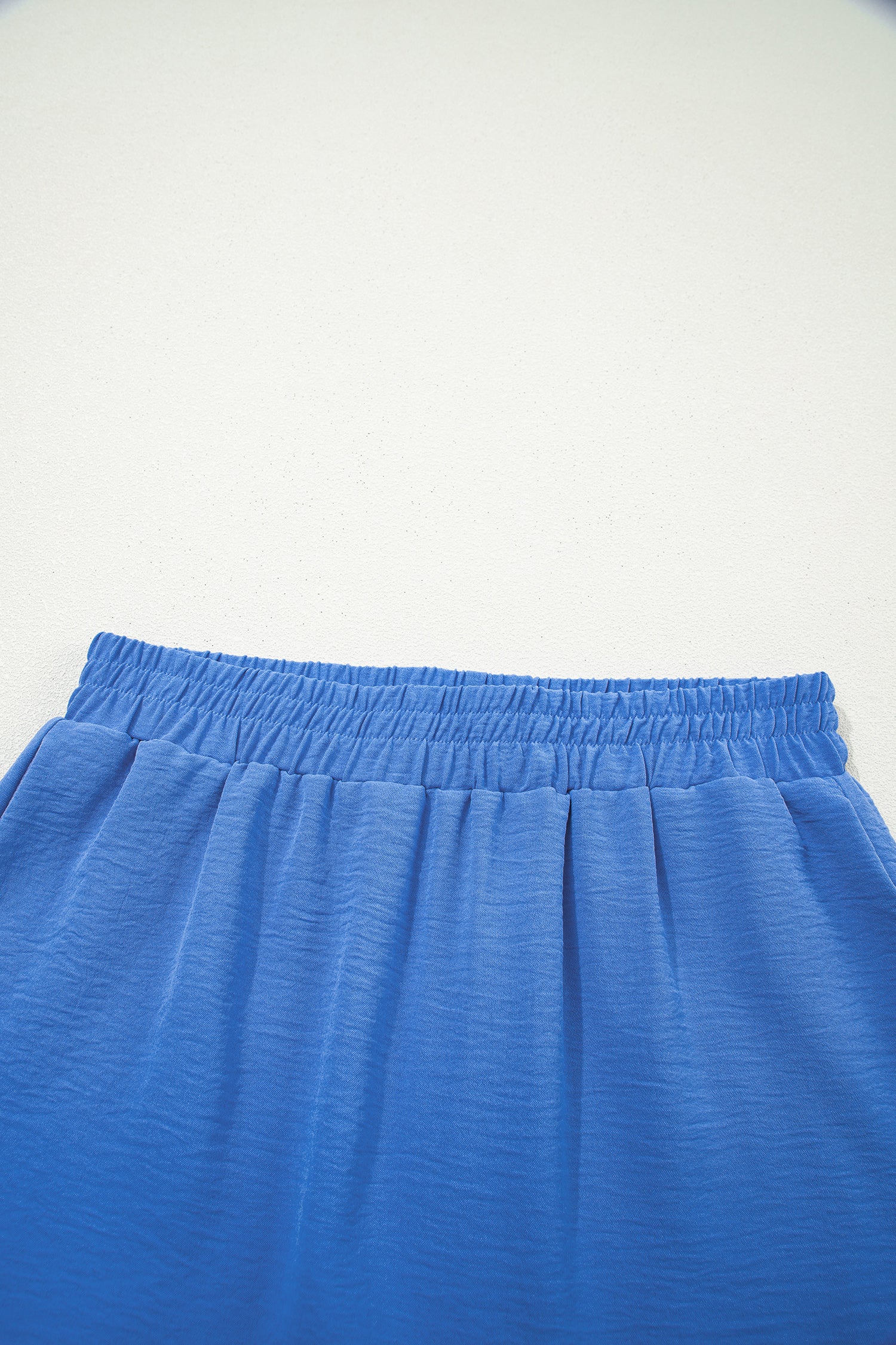 Sky Blue Solid Color Elastic Waist Casual Skort - Snoopy's Closet