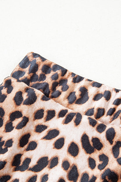 Brown Leopard Tiered Patchwork Hot Mini Skirt - Snoopy's Closet