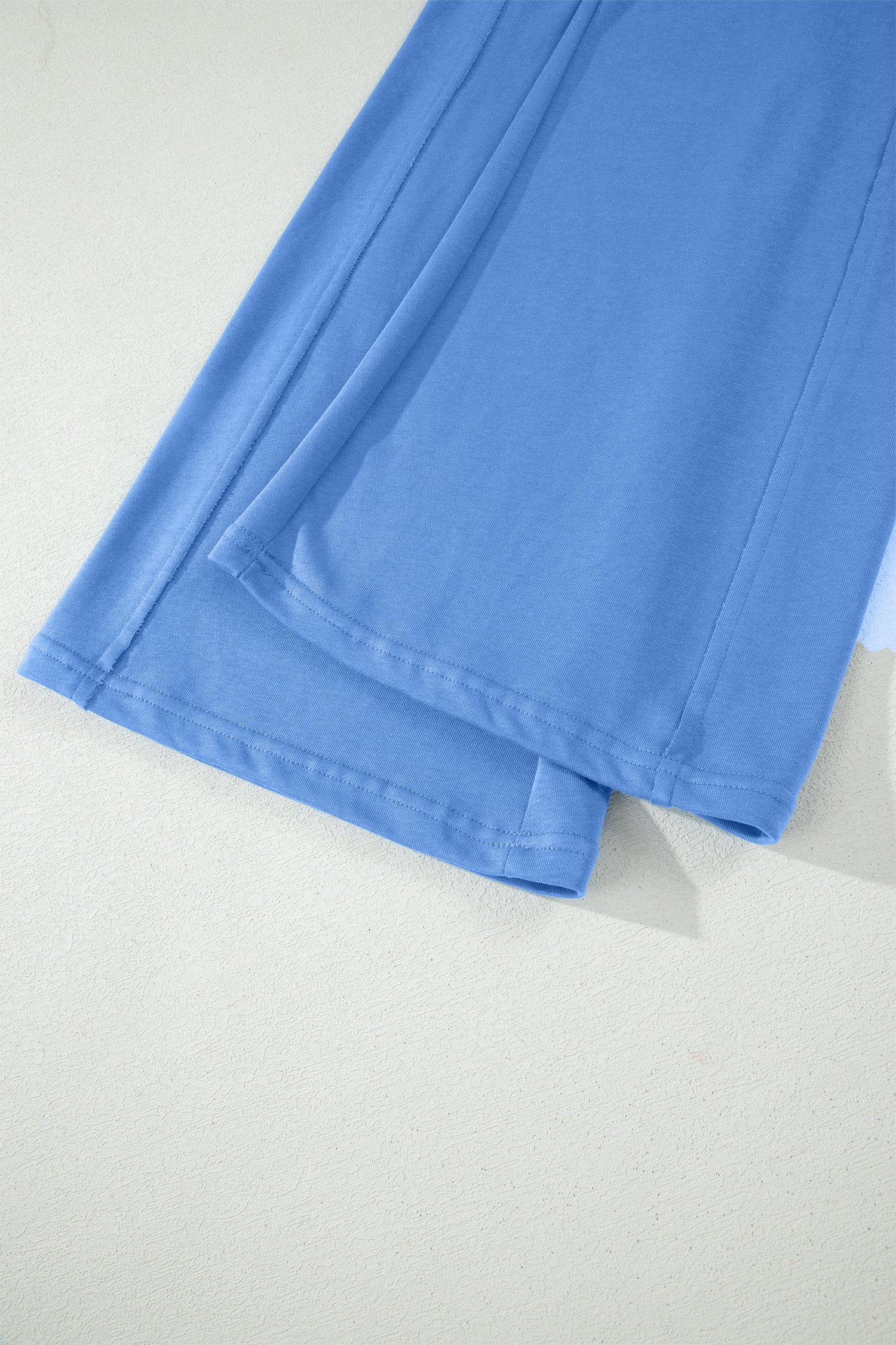 Sky Blue Solid Cover Oversize Tee Pocketed Casual Pants 2pcs Outfit - Snoopy's Closet