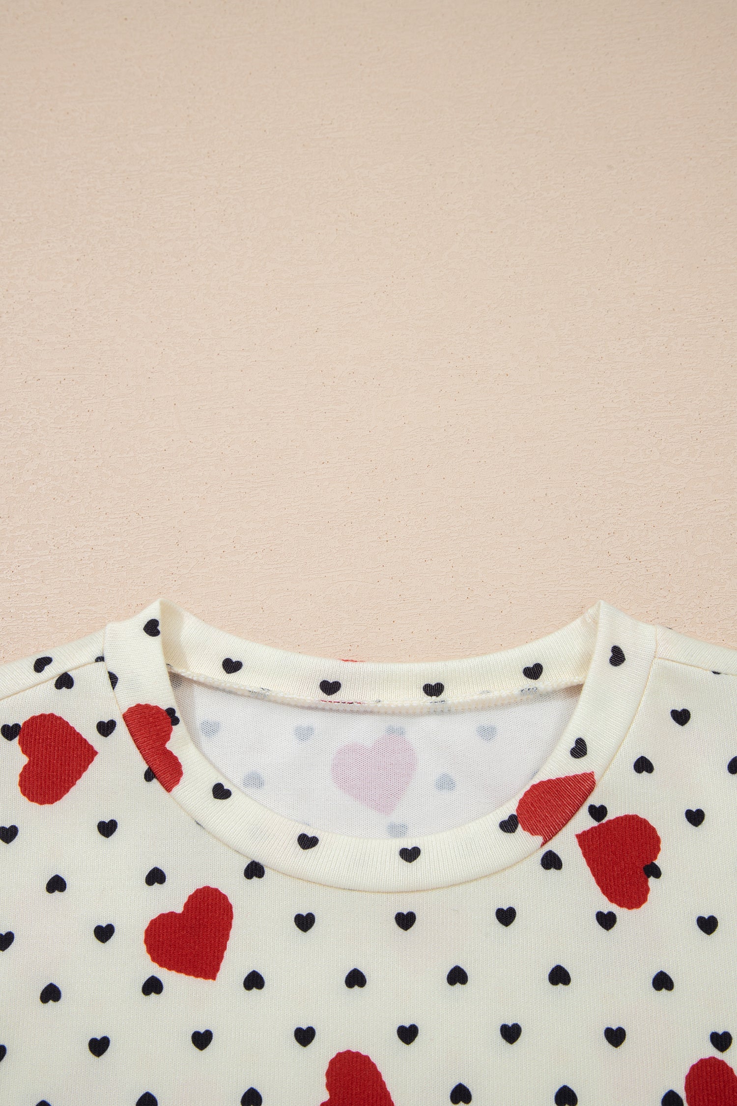 Beige Flower Heart Festive Valentine Blouse - Snoopy's Closet