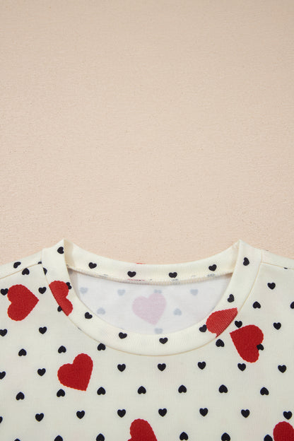 Beige Flower Heart Festive Valentine Blouse - Snoopy's Closet