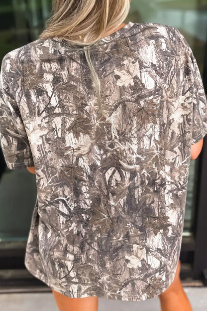 Camiseta extragrande KENTUCKY de camuflaje Woodland caqui