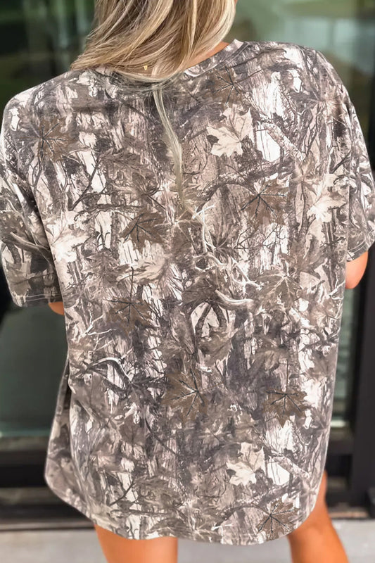 Camiseta extragrande KENTUCKY de camuflaje Woodland caqui