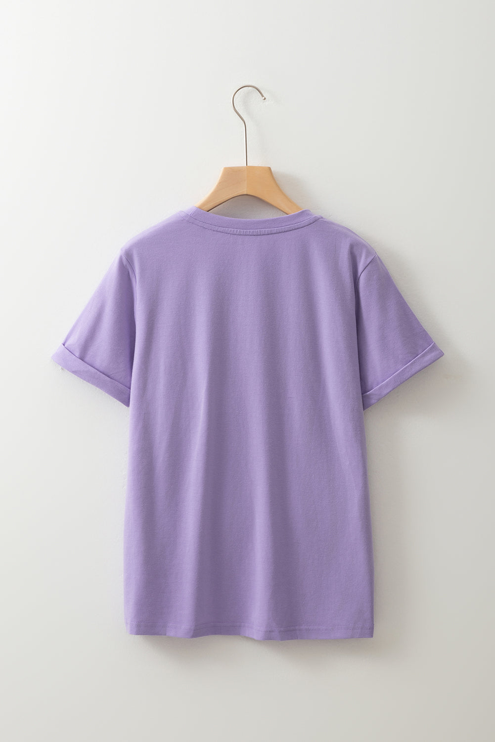 Wisteria Casual Plain Crew Neck Tee - Snoopy's Closet
