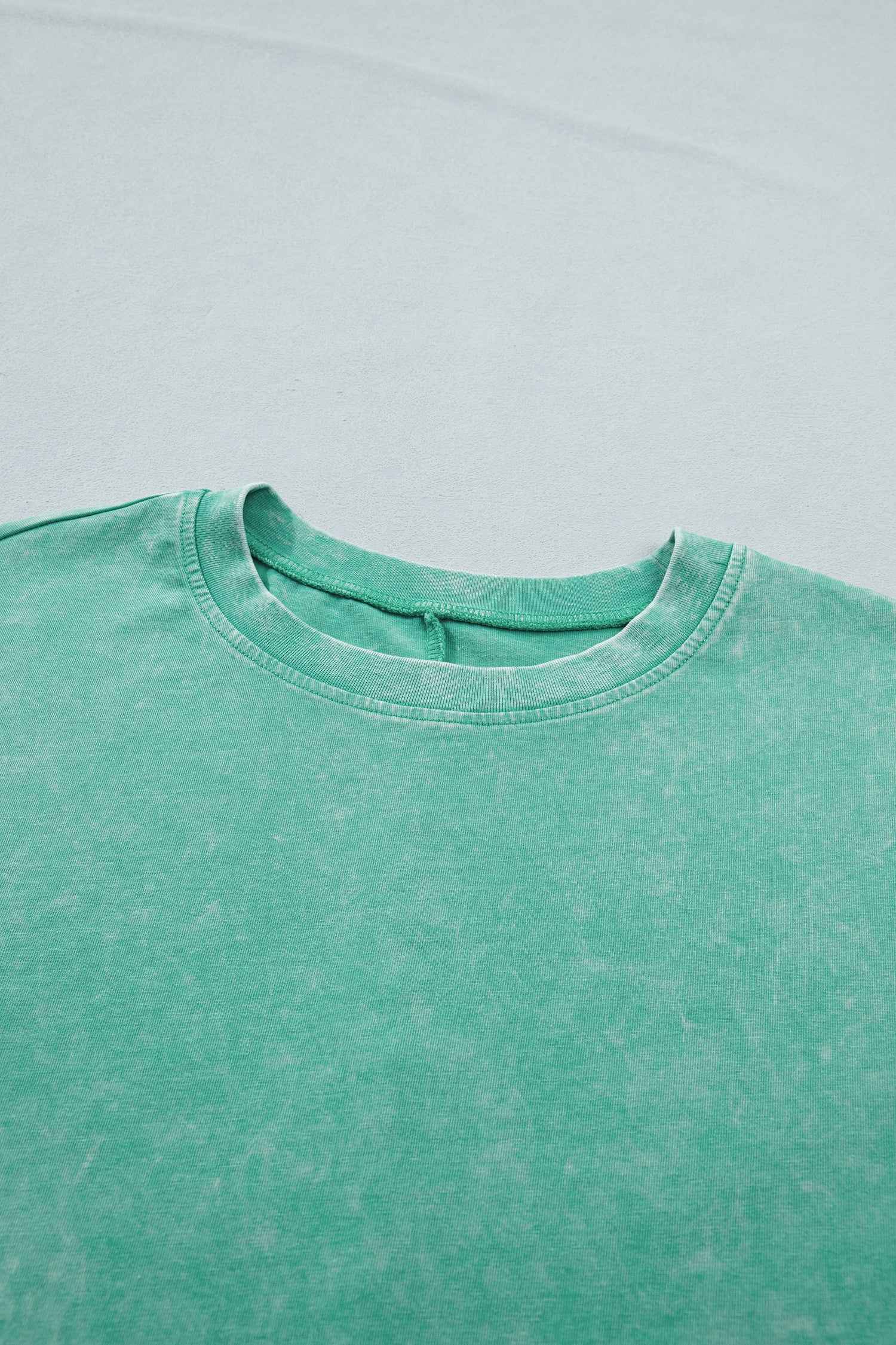 Dark Grey Solid Color Cotton Mineral Washed Oversize Tee