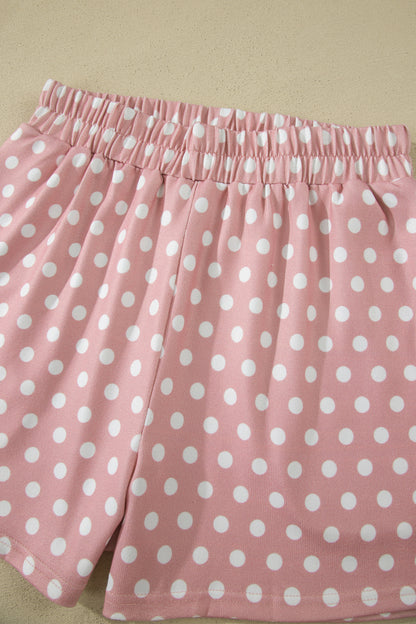 Pink Polka Dot Print Short Set - Snoopy's Closet