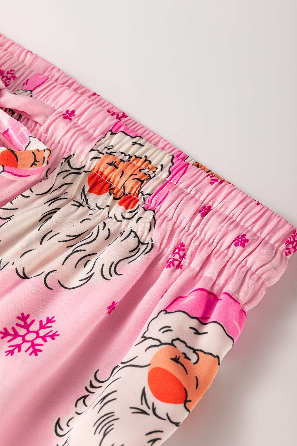 Pink Santa Claus Snowflake Long Sleeve Shirt Christmas Pajama Set - Snoopy's Closet