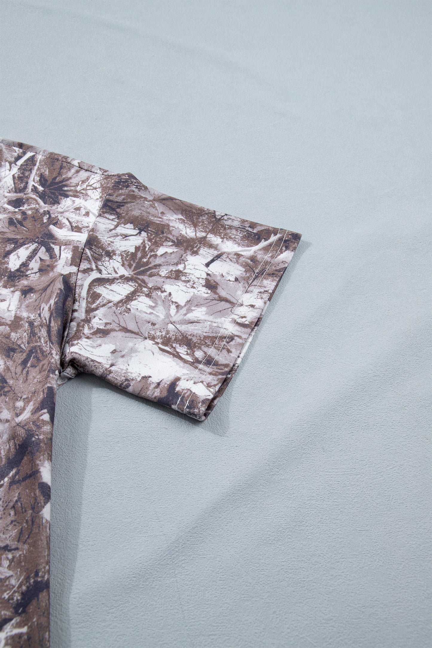 Khaki Camouflage Woodland Print Drop Shoulder Tunic Tee - Snoopy's Closet