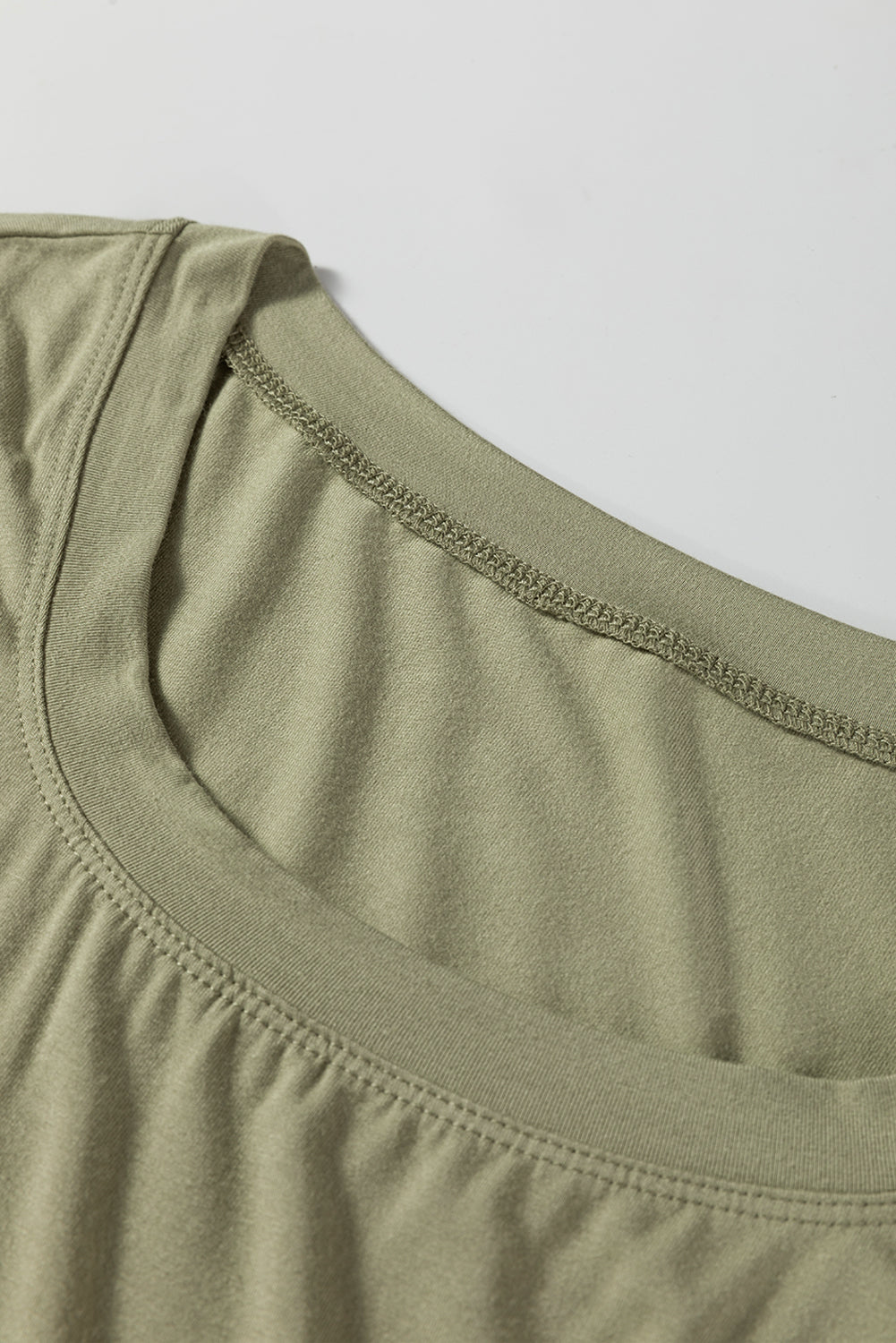 Laurel Green Solid Color Long Sleeve Fitted Top - Snoopy's Closet