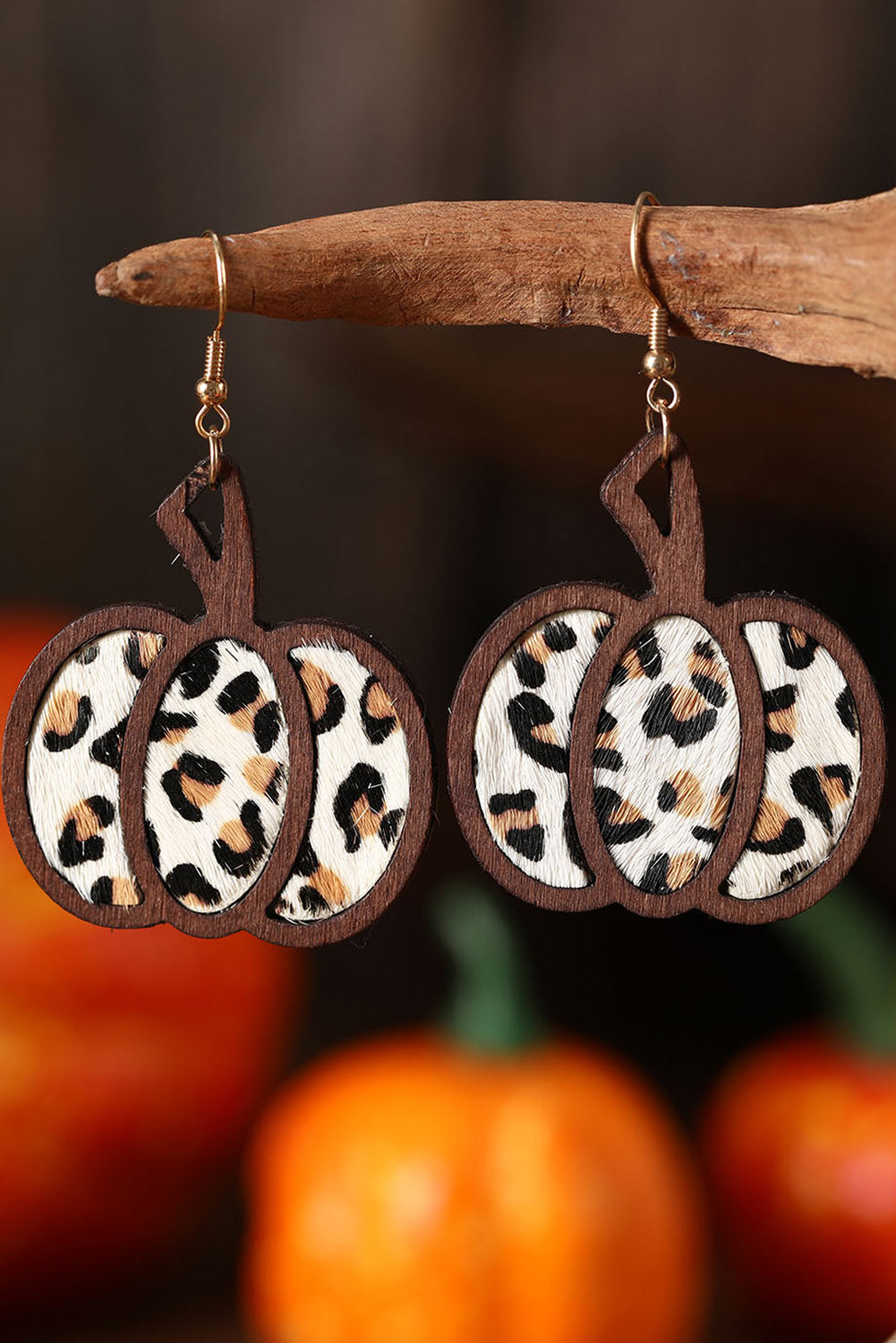 Multicolour Animal Print Pumpkin Shape Drop Earrings - Snoopy's Closet