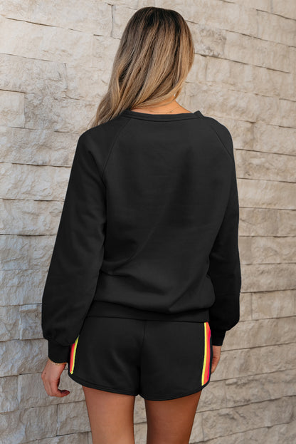 Beau Blue Accent Pullover and Shorts Two Piece Casual Set - Snoopy's Closet