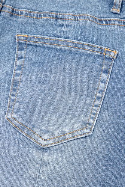 Shorts vaqueros Beau Blue Acid Wash con bajo sin rematar