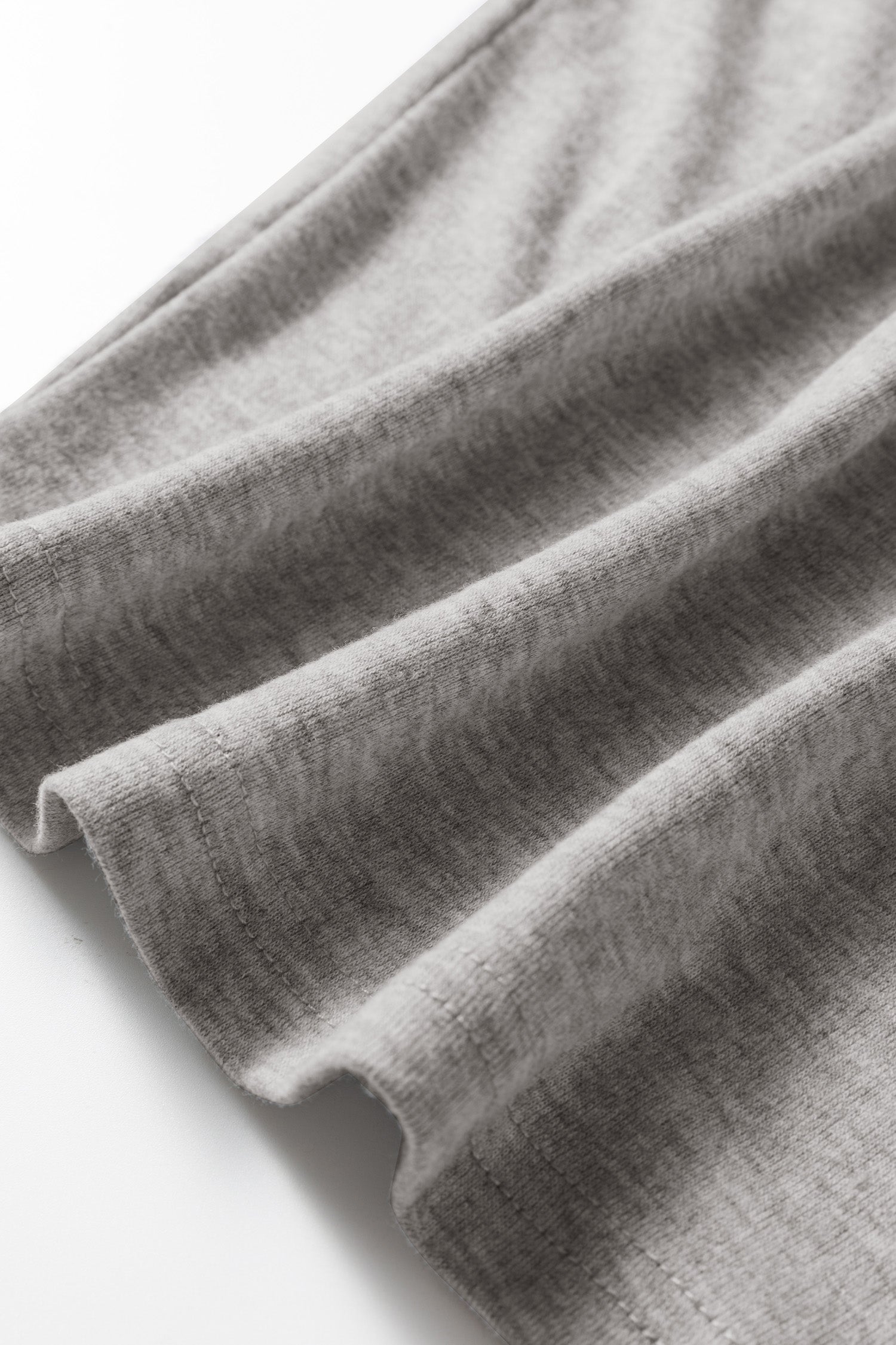 Light Grey Solid Color Extended Cuffs Long Sleeve Top - Snoopy's Closet
